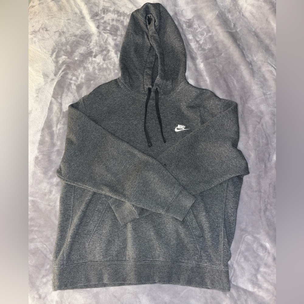 NIKE Dark Grey Hooded Fleece Swearshirt